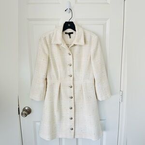 Pre-owned MAJE Royce Tweed Shirtdress, size FR 34 (US 2)